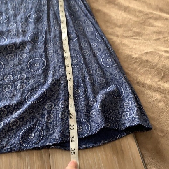 Roxy Patterned Print Sleeveless Racer Back MIDI Dress Blue Size Small - Picture 11 of 12